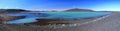 Landscape Panorama of Hrauneyjalon Lake with Mount Hekla Volcano, Interior Highlands Desert, Iceland Royalty Free Stock Photo