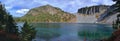 Landscape Panorama of Iceberg Lake below Table Mountain in Mount Baker Wilderness, North Cascades, Washington Royalty Free Stock Photo