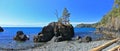 East Sooke Wilderness Park Landscape Panorama with Coast along Juan de Fuca Strait, Southern Vancouver Island, British Columbia Royalty Free Stock Photo