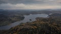 Landscape panorama with islands of HÃ¶ga Kusten at the lookout point RÃ¶dklitten in Sweden in autumn Royalty Free Stock Photo