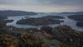 Landscape panorama with islands of HÃ¶ga Kusten at the lookout point RÃ¶dklitten in Sweden in autumn Royalty Free Stock Photo