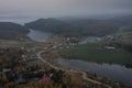 Landscape panorama with islands of HÃ¶ga Kusten on Mount Stortorget in the east of Sweden in autumn Royalty Free Stock Photo