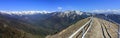 Sequoia National Park Landscape Panorama of Moro Rock and Snow-covered Sierra Nevada Mountain Scenery, California, USA Royalty Free Stock Photo