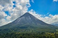 Landscape Panorama picture from Volcano Arenal next to the rainforest, Costa Rica Pacific, Nationalpark, great view Royalty Free Stock Photo