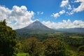 Landscape Panorama picture from Volcano Arenal next to the rainforest, Costa Rica Pacific, Nationalpark, great view Royalty Free Stock Photo