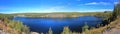 Landscape Panorama Prelude Lake Scenic Viewpoint along Ingraham Trail, Hidden Lake Territorial Park, Northwest Territories Royalty Free Stock Photo