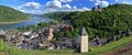 Upper Middle Rhine Valley Landscape Panorama with Historic Bacharach and Stahleck Castle, Rhineland Palatinate, Germany Royalty Free Stock Photo