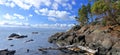 East Sooke Wilderness Park Landscape Panorama of Petroglyph Point, Vancouver Island, British Columbia Royalty Free Stock Photo