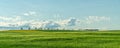 landscape panorama of rural canola farm fields Royalty Free Stock Photo