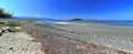 Landscape Panorama of Sandy Island and the Seal Islets Marine Provincial Park on Denman Island, British Columbia Royalty Free Stock Photo