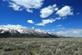 Grand Teton National Park, Rocky Mountains Range and Sagebrush Plains, Wyoming Royalty Free Stock Photo