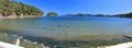 Mayne Island Landscape Panorama of Bennett Bay and Campbell Point, Gulf Islands National Park, British Columbia Royalty Free Stock Photo