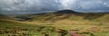 Landscape panorama view from climb up Corn Du mountain in Brecon Beacons Royalty Free Stock Photo