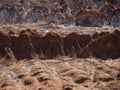 Landscape panorama view of rock formations in Valley of the moon Valle de la luna near San Pedro de Atacama desert Chile Royalty Free Stock Photo