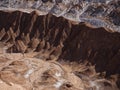 Landscape panorama view of rock formations in Valley of the moon Valle de la luna near San Pedro de Atacama desert Chile Royalty Free Stock Photo