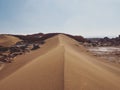 Landscape panorama view of sand dune in Valley of the moon Valle de la luna near San Pedro de Atacama desert Chile Royalty Free Stock Photo