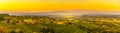 Landscape panorama of vineyard on an Austrian countryside with Graz in background in Leibnitz Kitzeck im Sausal Royalty Free Stock Photo