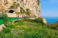 Landscape panoramic coast view between Nice and Monaco, Cote d\'Azur, France, South Europe. Beautiful luxury resort of French Royalty Free Stock Photo