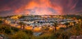 Landscape with panoramic night scene of Cala D`or port in Palma Mallorca Royalty Free Stock Photo