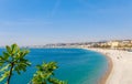 Landscape panoramic view of Nice, Cote d`Azur, France, South Europe. Beautiful city and luxury resort of French riviera. Famous Royalty Free Stock Photo