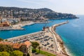 Landscape panoramic view of Nice, Cote d\'Azur, France, South Europe. Beautiful city and luxury resort of French riviera Royalty Free Stock Photo