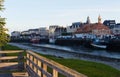 Landscape panoramic view on the riverside of Trouville city , famous french resort in Normandy.