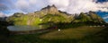 Landscape panoramic view to Eidevatnet lake , Austvagoy, Lofoten, Norway