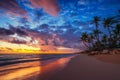 Landscape of paradise tropical island beach, sunrise shot Royalty Free Stock Photo