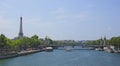 Landscape in Paris. Bridge over the Seine. Royalty Free Stock Photo