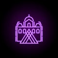 landscape of Paris dusk style icon. Elements of Summer holiday & Travel in neon style icons. Simple icon for websites, web design Royalty Free Stock Photo