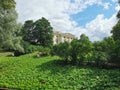 landscape of Pavlovsk Park wooded shore canals summer day