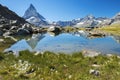 Landscape with peak Matterhorn, canton of Valais, Switzerland Royalty Free Stock Photo