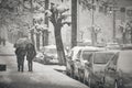 landscape with people in the streets in winter 3