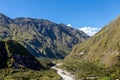 The Santa Teresa River in green lush valley. Hiking trail to Machu Picchu, Peru Royalty Free Stock Photo