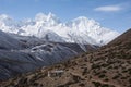 Landscape from Pheriche town area, EBC trekking, Nepal Royalty Free Stock Photo