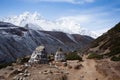 Landscape from Pheriche town area, EBC trekking, Nepal Royalty Free Stock Photo