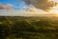 Landscape in Philippines, the sunset over the fields on Island Bohol Royalty Free Stock Photo