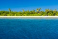 Landscape photo of beautiful paradise Maldives tropical beach on island. Summer and travel vacation concept Royalty Free Stock Photo