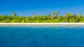 Landscape photo of beautiful paradise Maldives tropical beach on island. Summer and travel vacation concept Royalty Free Stock Photo