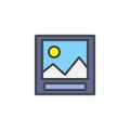 Landscape photo filled outline icon