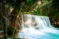 Landscape photo, Huay Mae Kamin Waterfall,Amazing waterfall in wonderful autumn forest, beautiful waterfall in rainforest at Kanch Royalty Free Stock Photo