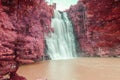 Landscape photo infrared: Bobla waterfall in Vietnam Royalty Free Stock Photo