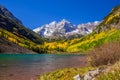 Landscape photo of Maroon bell in Aspen Colorado autumn season, USA Royalty Free Stock Photo