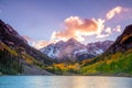 Landscape photo of Maroon bell in Aspen Colorado autumn season, USA