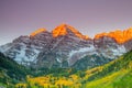 Landscape photo of Maroon bell in Aspen Colorado autumn season, USA Royalty Free Stock Photo