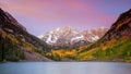 Landscape photo of Maroon bell in Colorado USA Royalty Free Stock Photo