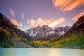 Landscape photo of Maroon bell in Colorado USA Royalty Free Stock Photo