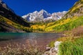 Landscape photo of Maroon bell in Colorado USA Royalty Free Stock Photo