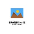 Landscape, Photo, Photographer, Photography Business Logo Template. Flat Color