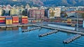 A landscape photo of the port of Civitavecchia in Italy